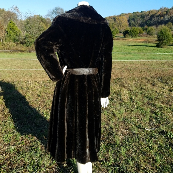 Gorgeous VTG Tissavel Fur Brown Trench Coat S - Picture 5 of 12